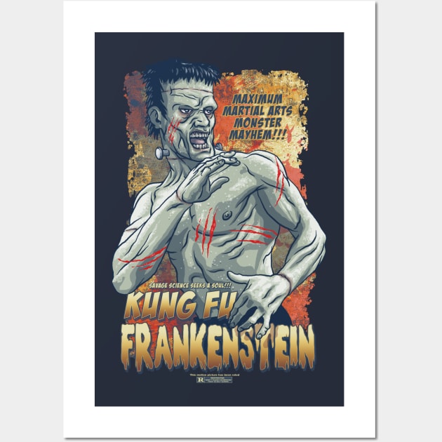 Kung Fu Frankenstein! Wall Art by cs3ink